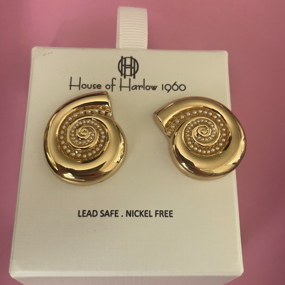 House of Harlow 1960 Gold Spiral Earrings Summer NWT SALE💕💕